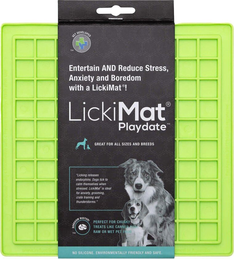 LICKI MAT - Dog Bowl Playdate Green 20X20Cm - (645.5332)
