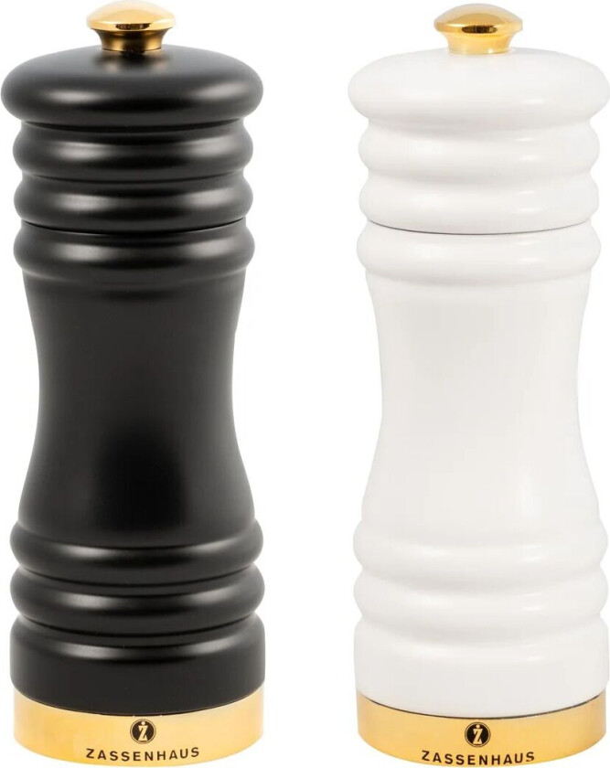 Bilde av München salt- og pepperkvern matt 15 cm 2 deler Sort-hvit-gull