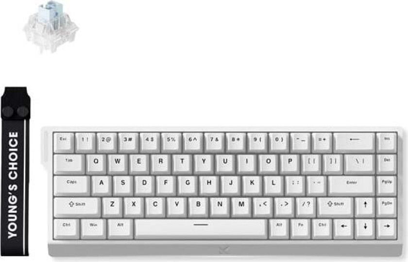 Ace 68 Ice Blue Magnetic Hall Effect - Gamingtastatur - Uten numpad - Engelsk (USA) - Hvit