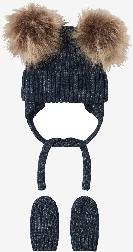 Bilde av Lue + votter nbnMora - Blå