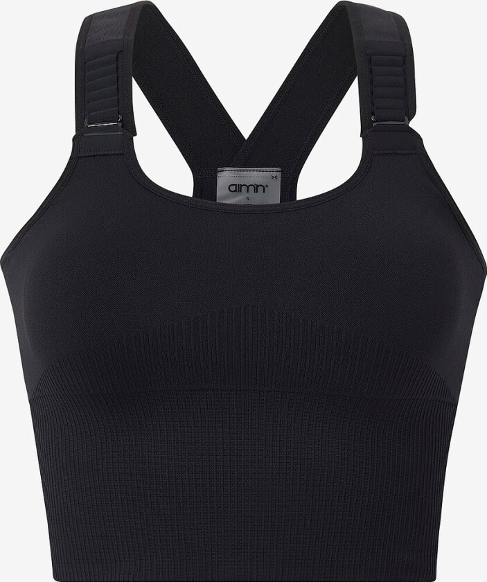 Sports-BH Ribbed Seamless High Support Bralette - Svart