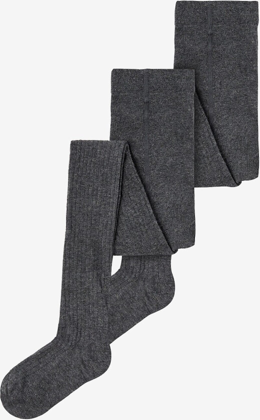 Strømpebukse nknPantyhose Rib 2-pk - Grå