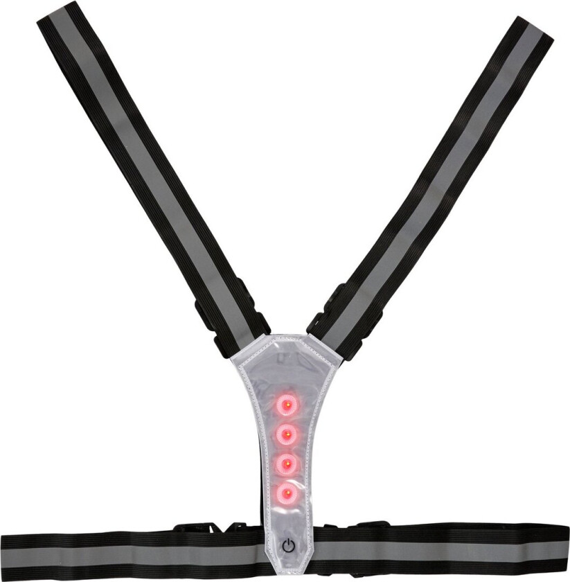 RAWLINK REFLEKSVEST LED SORT/SØLV JUSTERBAR