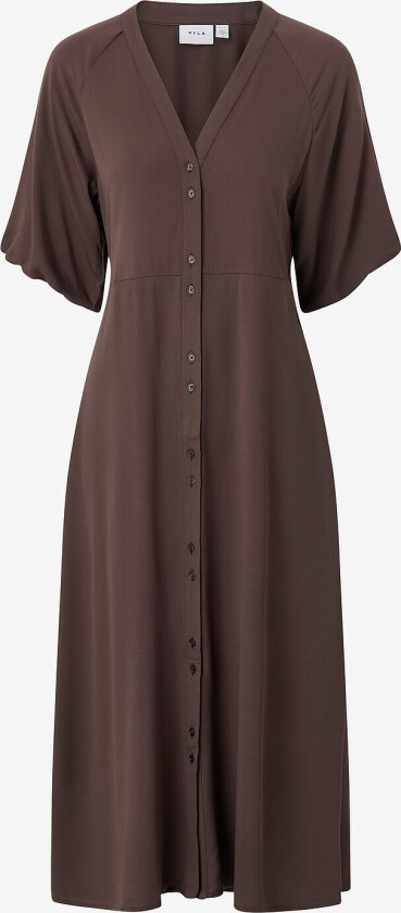 Midikjole viSuvita V-neck 2/4 Midi Dress/ln - Brun
