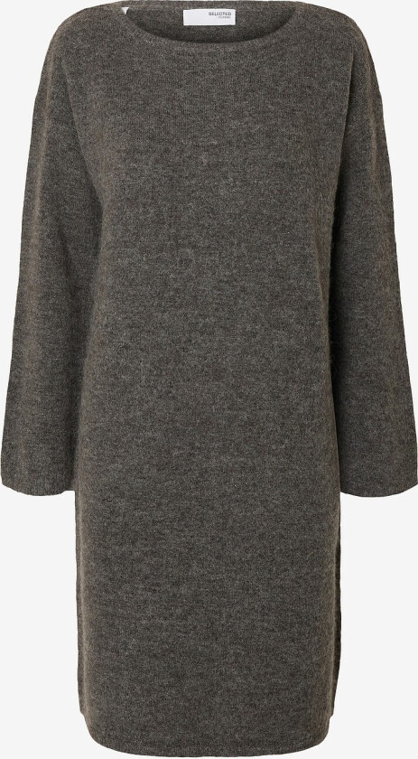 Kjole slfLulu LS Knit New O-neck Dress NO - Grå