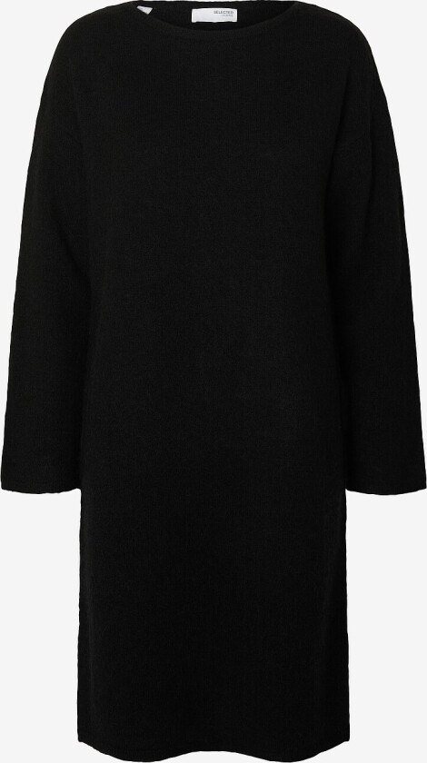 Kjole slfLulu LS Knit New O-neck Dress NO - Svart