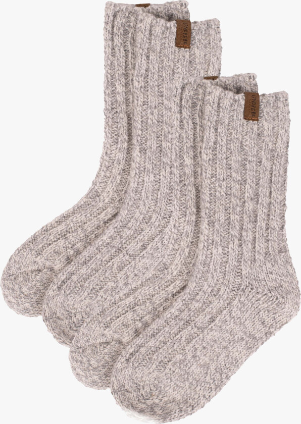 Ragge Sokker 2-Pakk, Grey Melange, 37-39 - Sokker - Akryl,Ull