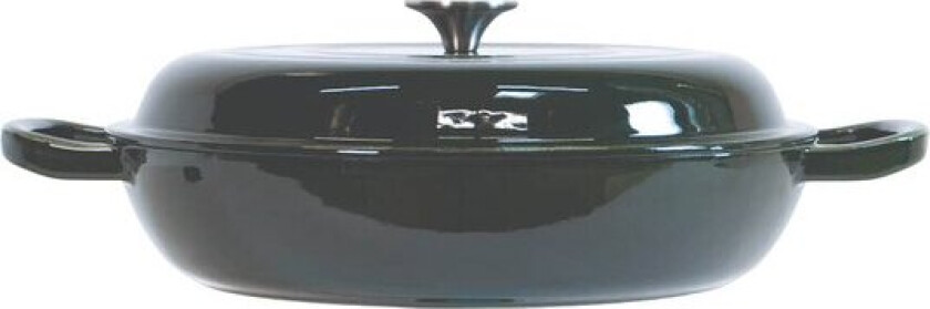Støpejern sautépanne med lokk 4,4L 30,5 cm