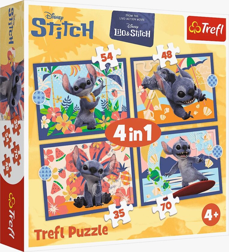 Disney Lilo & Stitch Puslespill 4-in-1 - Barnepuslespill