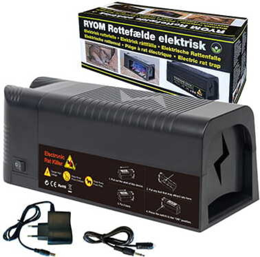 Elektrisk rottefelle med fangstindikator