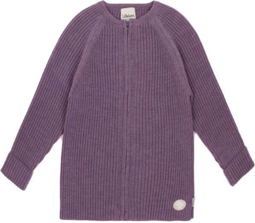 Bilde av ribbet ulljakke til barn, Plomme