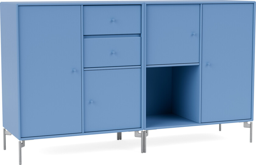 Couple Sideboard 154-Azure Matt Chrome - Sideboards og skjenker - Peter J. Lassen - Blå - Tre