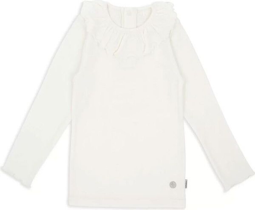 Bilde av ulltrøye til barn med rysjekrage, Hvit
