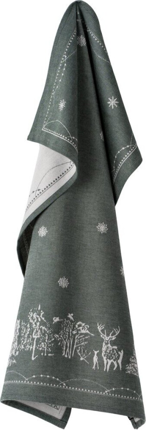 Bilde av Julemorgen kjøkkenhåndkle 50x70 cm Hvit-grønn