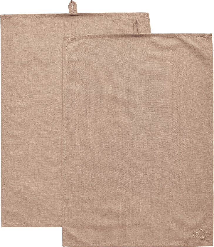 Sienna Kjøkkenhåndkle lin 70x50 cm 2-pakning, taupe