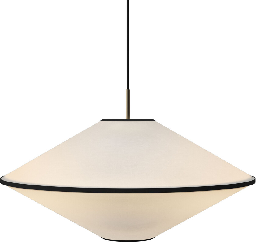Tafta pendellampe 65 cm, svart/off-white