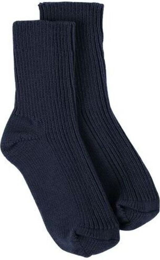 ullsokker til barn med tynn ribb, Marine