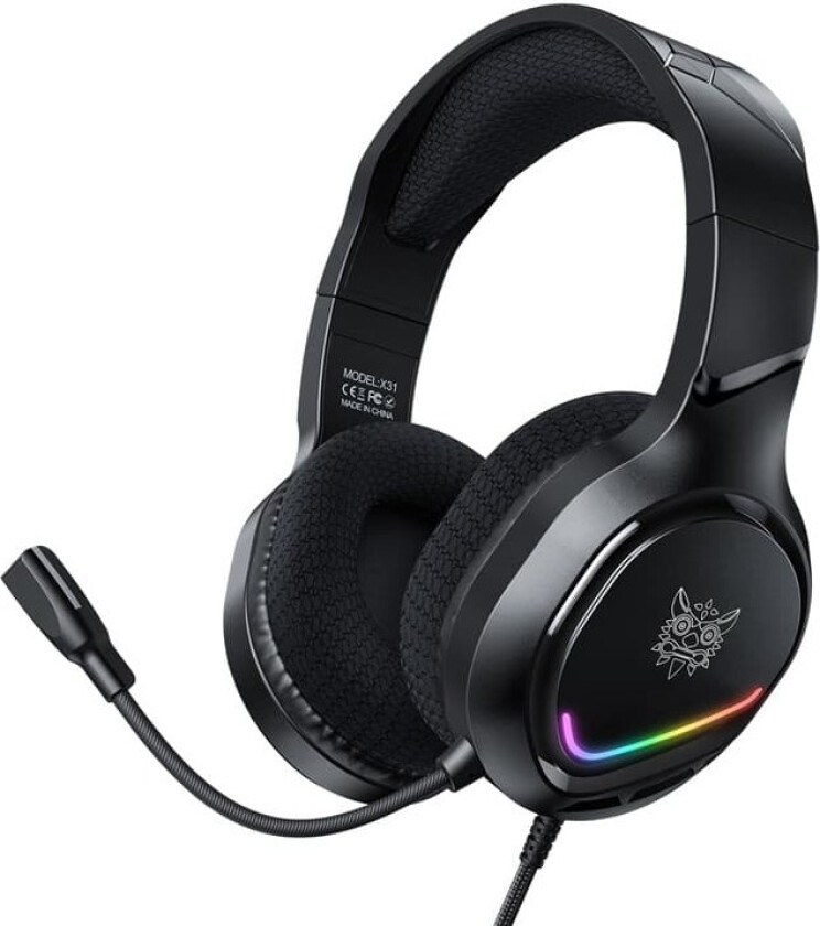 ONIKUMA PC Gaming Headset LED Kablede Over-Ear Hodetelefoner med Mikrofon