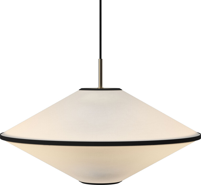 Tafta pendellampe 52 cm, svart/off-white