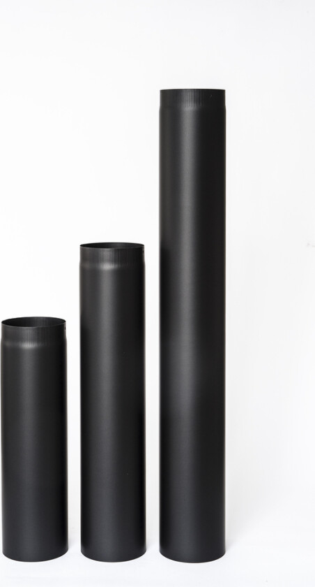 Røkrør ø125x450 sort lakk 1,2mm