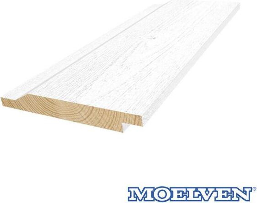 Kledning d-fals 28 gr gran 19x148 kl.1 grunnet visir+mellomstrøk drygolin egghvit 3-sidig