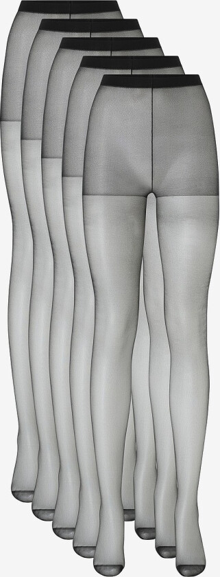 Strømpebukse 5-pakning 20 den - Svart