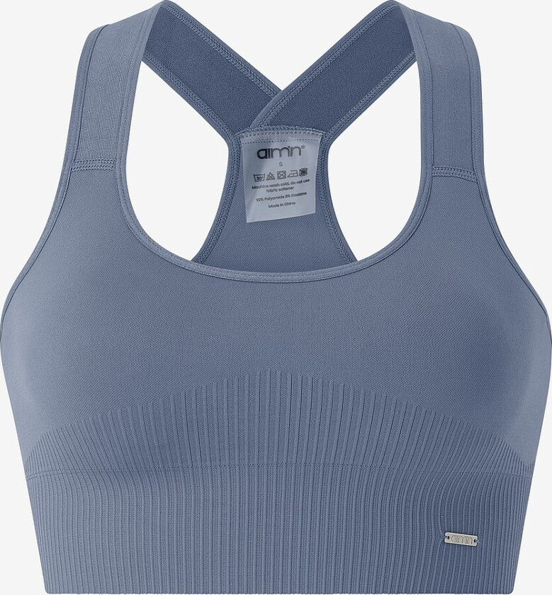 Sports-bh Black High Support Ribbed Bra - Blå