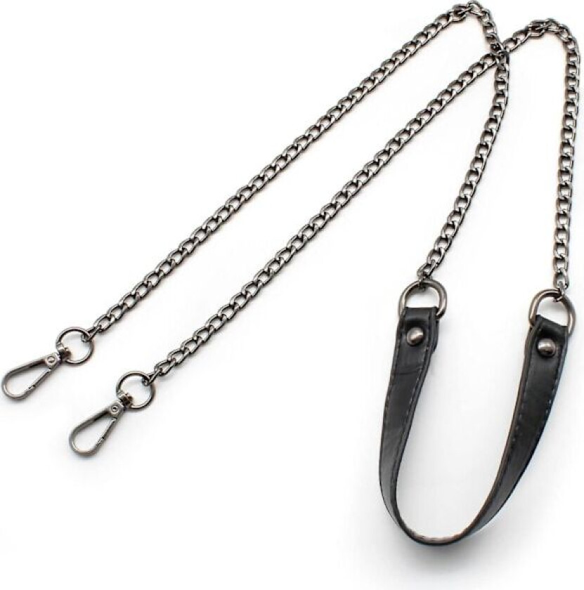 Håndveskekjede, Håndveskehåndtak, Håndveskereim, Håndveskekjede, 1,2m Svart, Lær + Metallkjede, for Håndvesker, Crossbody-vesker, Minivesker