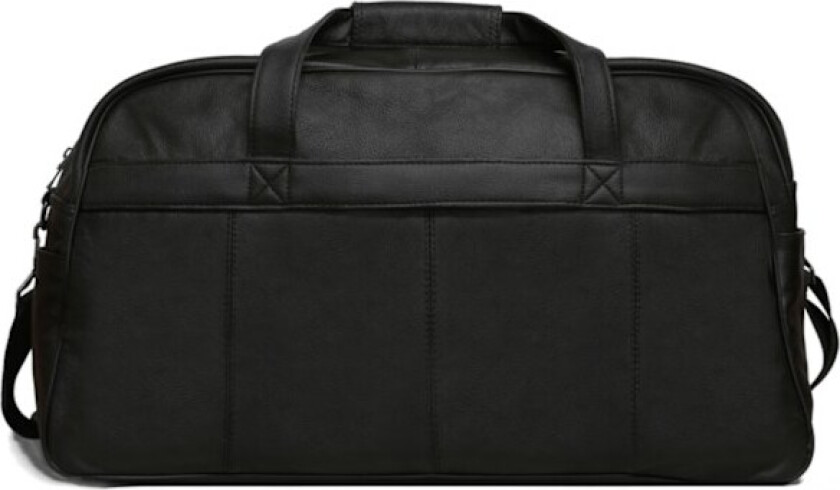 Svart weekendbag / sportsbag i ekte skinn
