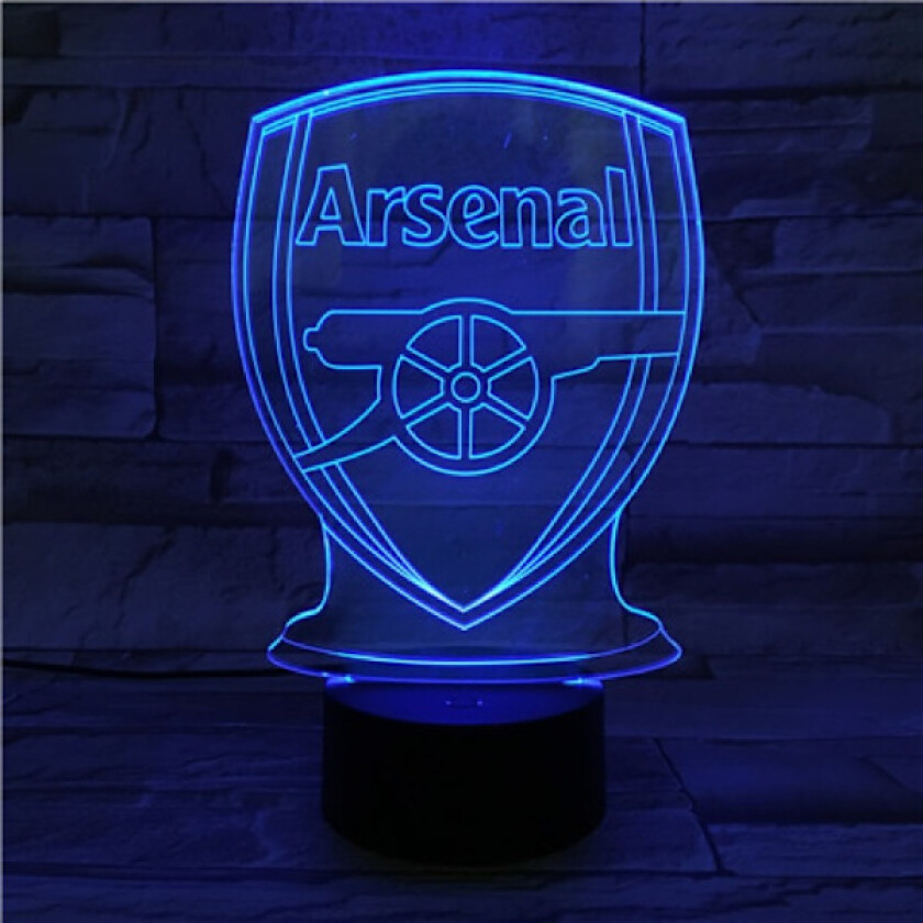 /NN/Arsenal FC USB 3D Anime Nattlampe Atmosfærisk LED Bordlampe Julegaver til Fotballfans Dekorativ Lampe for Barnerom