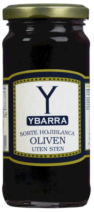 Ybarra Sort Oliven uten Sten 230g