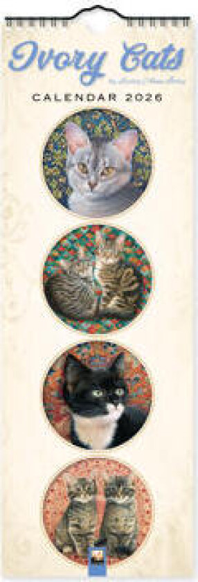 Ivory Cats Slim Calendar 2026 (Art Calendar)