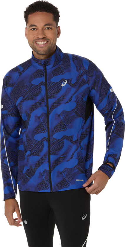 Asics Men's Road Lite-Show Packable Jacket Performance Black/Dark Cobalt