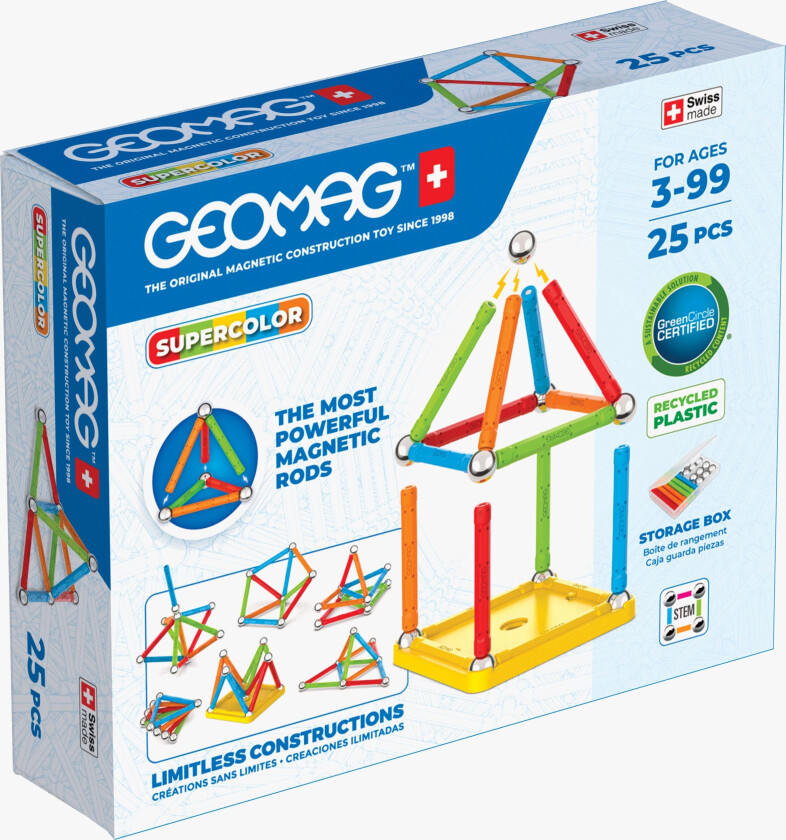 Supercolor Byggesett 25 Deler - Magnetleker
