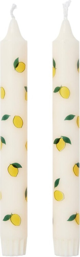 Bilde av Lemon kronelys 2-pk White-yellow