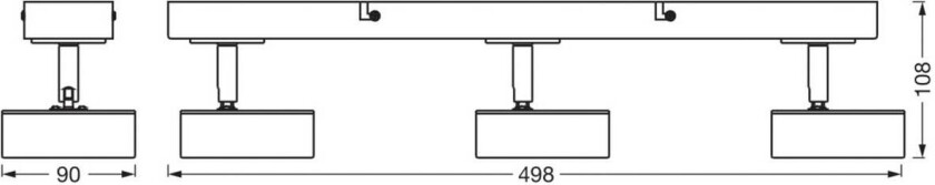 OSRAM LED-downlight PLUTO, svart, 3 spotter, 3000 K