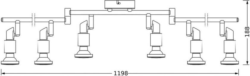 OSRAM takspot, sølv, metall 6 lyskilder GU10-LED 2700 K