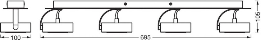 OSRAM LED-downlight VENUS svart 4 lyskilder Metall 3.000 K