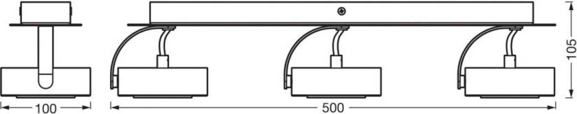 OSRAM LED-downlight VENUS svart 3 lyskilder Metall 3.000 K
