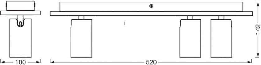 OSRAM takspot MERCURY svart 3-Spot GU10-LED 927 dimbar