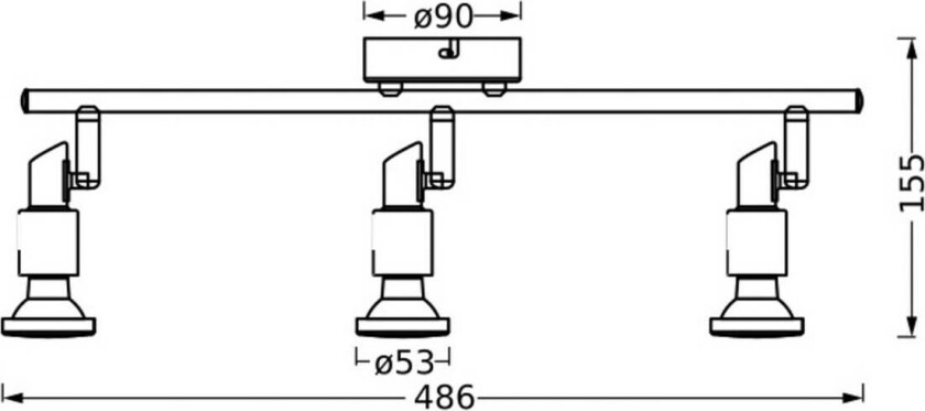 OSRAM takspot, hvit, 3 lyskilder, metall, GU10-LED 927 dimbar