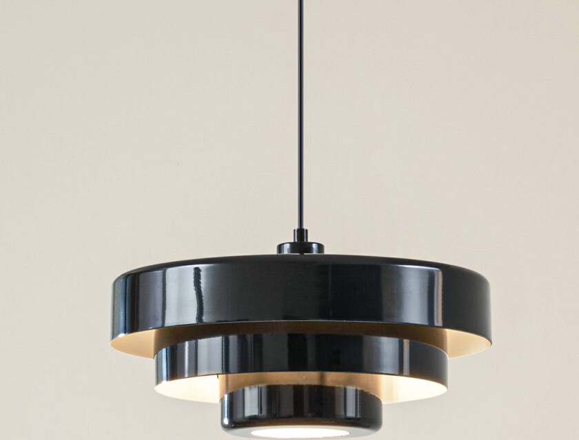 Lindby hengelampe Tivra, svart, Ø 35 cm, metall, E27