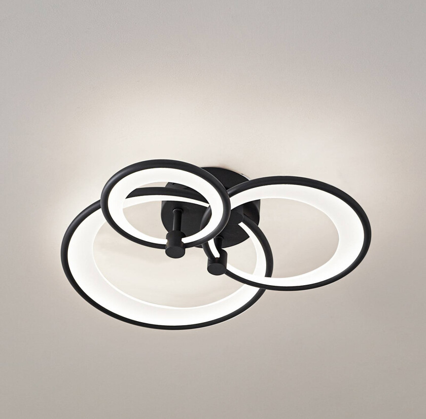 Lindby LED-taklampe Sorma, svart, CCT, dimbar