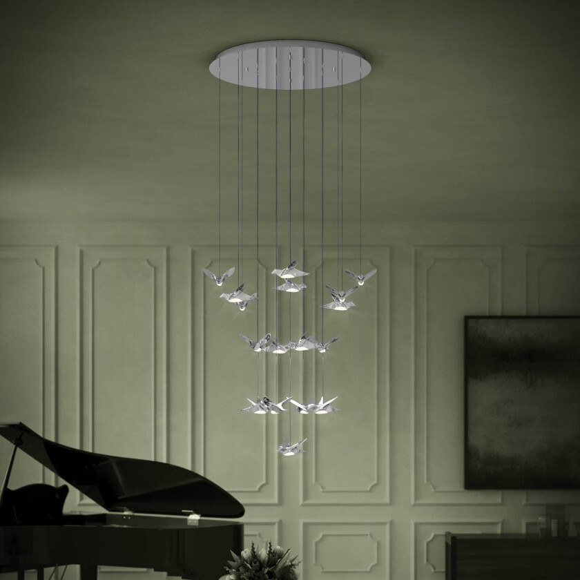 EGLO Stars Of Light LED-pendel Paratebueno krom rund 17-fl.