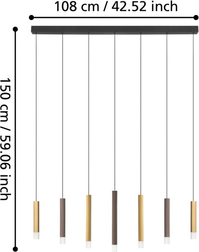 EGLO Stars Of Light LED-hengelampe Estanterios, 7 lyskilder, lang