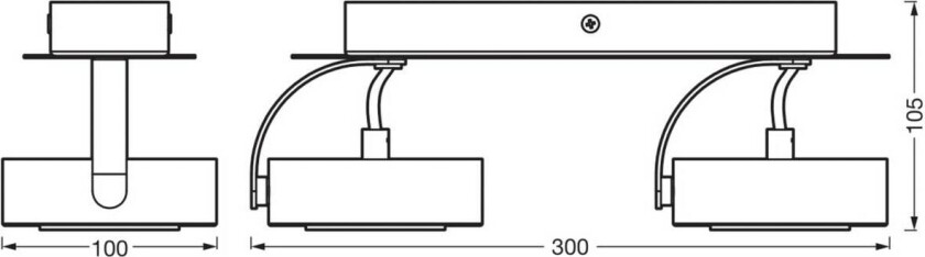 OSRAM LED-downlight VENUS svart 2 lyskilder Metall 3.000 K