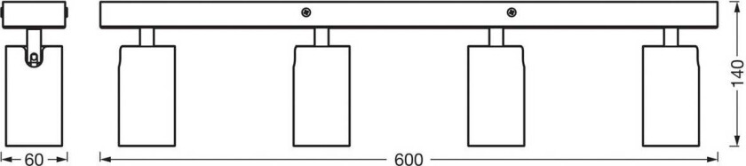 OSRAM downlight OCTAGON, hvit, 4 lyskilder, GU10-LED 927 dimbar