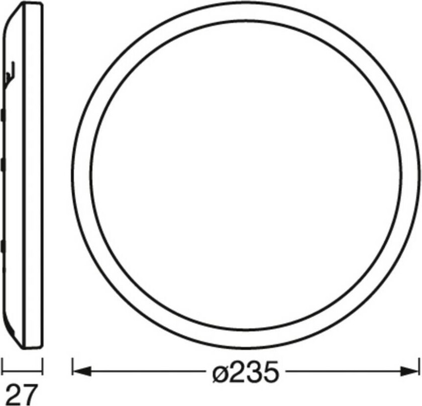 OSRAM LED-taklampe ORBIS ULTRA SLIM, hvit, Ø 24 cm, dimbar