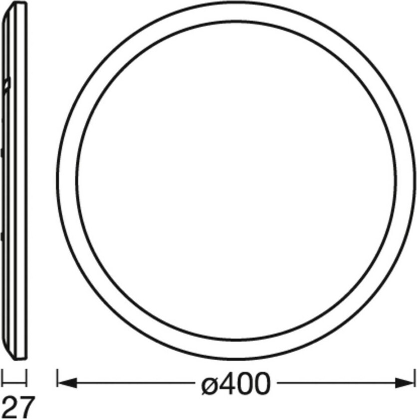 OSRAM LED-taklampe ORBIS ULTRA SLIM, svart, Ø 40 cm dimbar