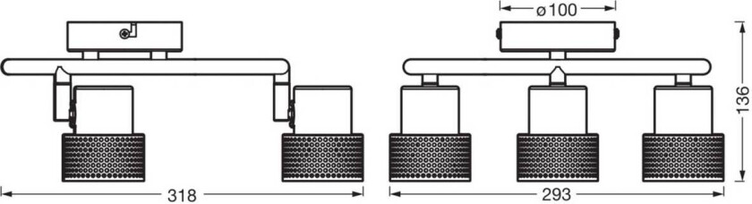 OSRAM downlight CORK SPIRAL hvit 3-Spot GU10LED 927 dimbar